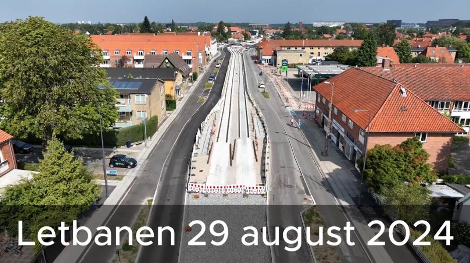 Dronevideo letbanen Lyngby-Taarbæk Kommune - optaget 29. august 2024.