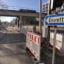 Klampenborgvej marts 2023 under broen