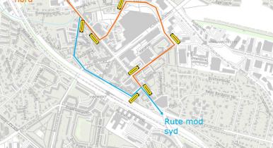 Omkørsel i forbindelse med lukning af Lyngby Hovedgade søndag 5. juni