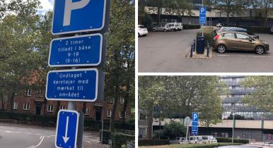 I Lyngby Centrum er der bl.a. parkeringsmulighed på Gasværksvej.